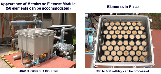 Appearance of membrane element module, Elements accommodated